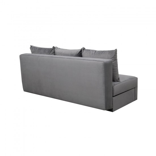 Canapea extensibila, Toms, tapiterie din stofa 190 X 90 Grey Velvet