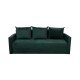 Canapea extensibila cu brate si perne, Toms, tapiterie din stofa 210 X 90 Green Velvet