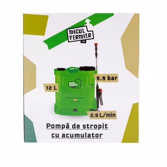 Pompa de stropit cu acumulator, Micul Fermier 12L, Presiune 5.5 bar