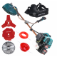 Set Motocoasa Energy Kraft cu pornire electrica si manuala ( 2 in 1 ), 7.5CP, 12000 RPM + 3 x Cap prasitoare + cultivator + drujba, viziera, ochelari si manusi