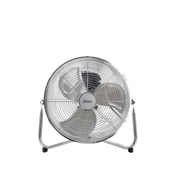 Ventilator inox cu suport Zilan ZLN-2348, Putere 50 W, Diametru 36 cm, 3 trepte ventilare, Unghi de inclinare reglabil