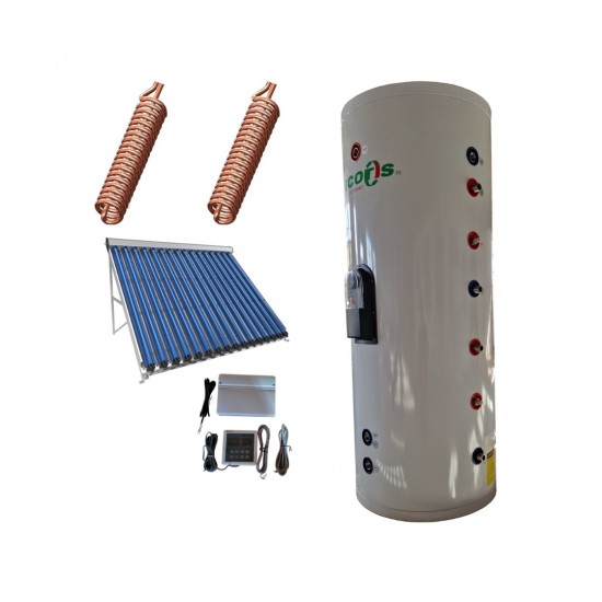 Kit Solar presurizat cu colector si boiler 100 litri cu doua serpentine