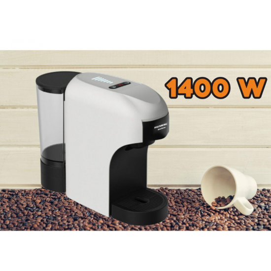 Espressor 4 in 1 Multi-Capsule HAUSBERG HB-3735AB, 1400 W, 15 bari, functie eco, capacitate rezervor 850 ml, Alb-Negru