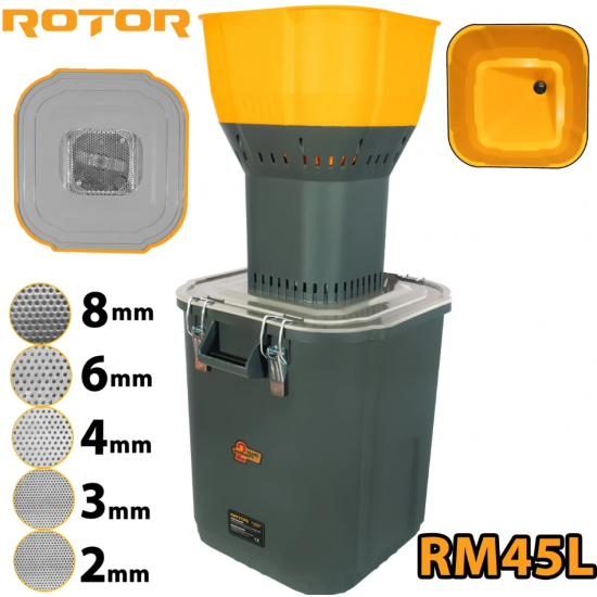 Moara electrica pentru cereale RM45L ROTOR, 19000 rot/min, 1300 W, 45L