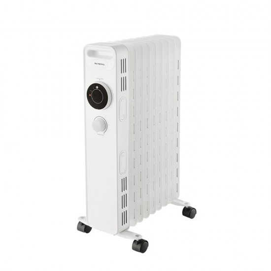 Calorifer electric cu ulei Kumtel, Cu termostat, Putere 2000W, 3 trepte de temperatura, 9 elementi, Alb