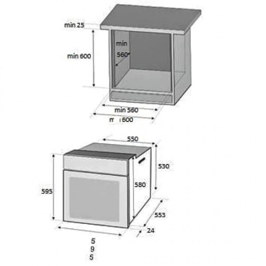 Pachet incorporabil HAUSBERG cuptor electric HB-8053IN, 2225W, 6 Functii, 71L, plita gaz HB-555, 4 arzatoare, aprindere electrica, hota telescopic HB-1285IN, absorbtie 420 m3/h, 2 motoare, 60cm, cuptor microunde HB-8065IN, 1200W, 20L, Inox