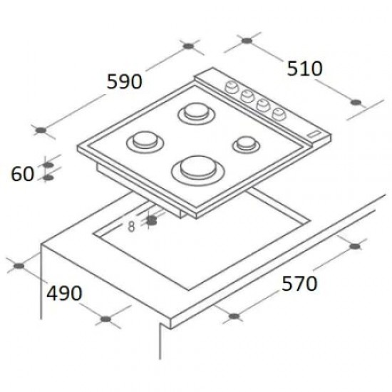 Pachet incorporabil HAUSBERG cuptor electric HB-8053IN, 2225W, 6 Functii, 71L, plita gaz HB-555, 4 arzatoare, aprindere electrica, hota telescopic HB-1285IN, absorbtie 420 m3/h, 2 motoare, 60cm, cuptor microunde HB-8065IN, 1200W, 20L, Inox