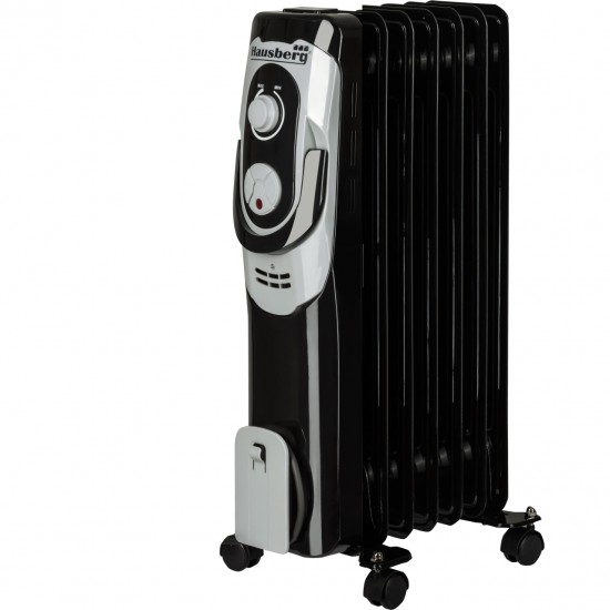 Calorifer electric Hausberg HB-8900NG, 1500 W, 7 elementi, 3 nivele de putere, termostat reglabil