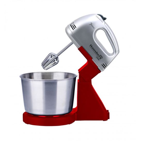 Mixer Cu Bol HAUSBERG, 7 viteze, putere 250W, BOL DIN INOX DE 2L, Rosu