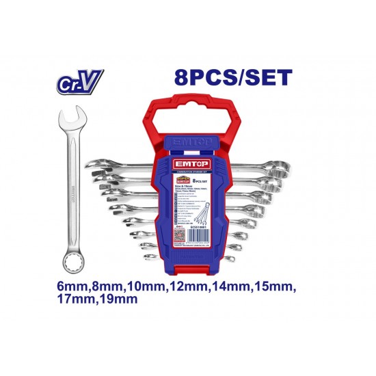 Set 8 chei combinate 6-19mm, EMTOP