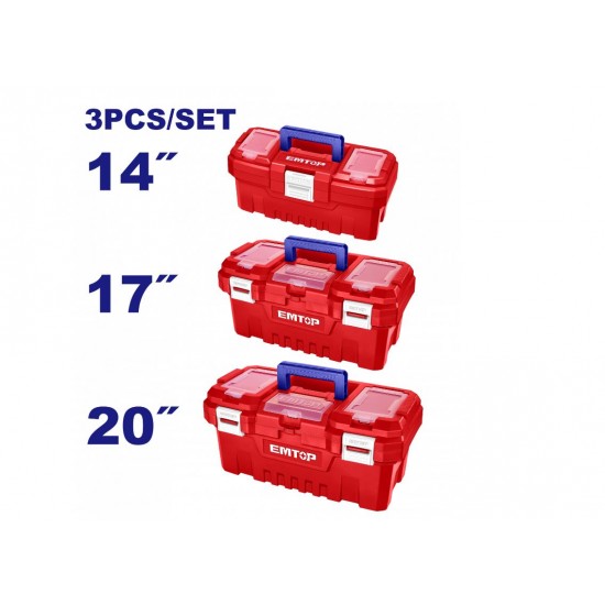 Set 3 cutii de scule din plastic,EMTOP