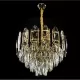 Candelabru Berna, 9*E27, Diametru 50cm, Auriu, Metal si Cristal