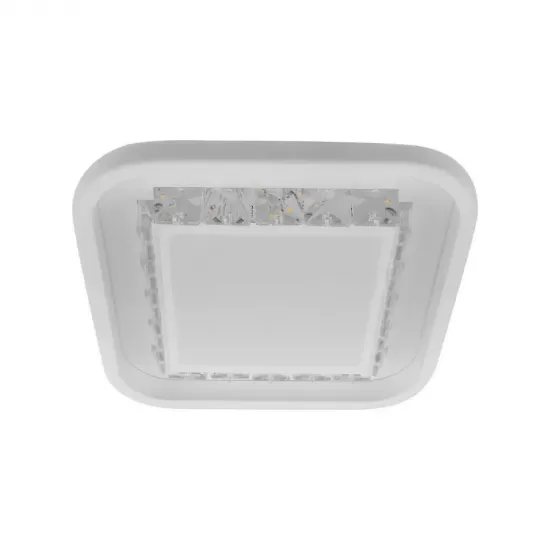 Lustra LED Analisa 48W, Cristal si Metal, Alb