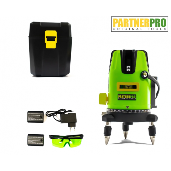 Nivela laser PARTNER PRO PLE-5D , 5 linii, ±2 mm/5m, 40 m, Timp de nivelare ≤ 5s